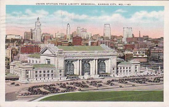 Missouri Kansas City Union Station From Liberty Memorial 1942