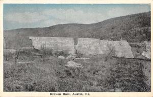 Austin Pennsylvania Broken Dam Antique Postcard J39449