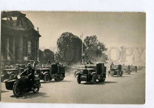 415377 WWI FRANCE ARMY armored car Motorcyclists Vintage postcard