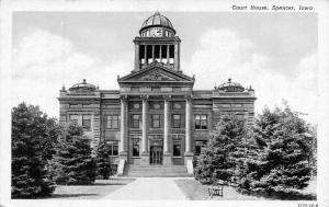 SPENCER, IA Iowa   COURT HOUSE   Courthouse  CLAY COUNTY  c1930's Postcard