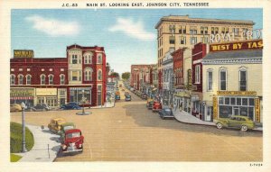JOHNSON CITY, TN Tennessee MAIN STREET SCENE Boston Shoe Shop~Mecca  Postcard