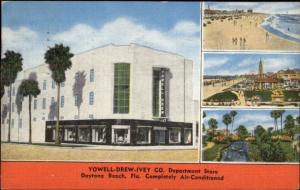 Daytona Beach FL Yowell-Drew-Ivey Co Department Store Linen Postcard