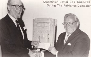 Falklands War Argentinian Letter Box Capture Harry Secombe Real Photo Postcard