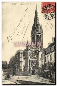 Old Postcard Caen L & # 39Eglise Saint Pierre