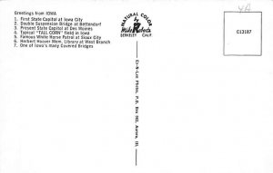 Greetings from, Iowa Postcard