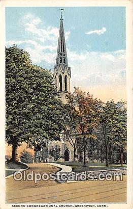 Churches Vintage Postcard Greenwich, Conn, USA Vintage Postcard Second Congre...