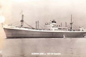 Ellerman Lines Hull Ship Boat Real Photo Postcard