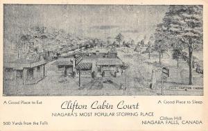 NIAGARA FALLS, Canada  CLIFTON CABIN COURT Roadside  Artist's Rendition Postcard