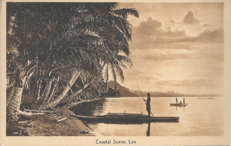 Coastal scene, Lau, Fiji,  Vintage Postcard, Unused