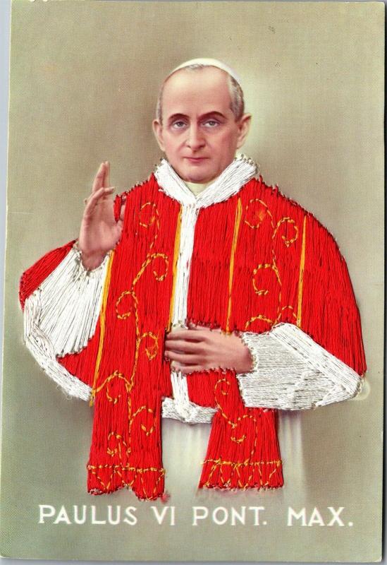 Pope Paul VI Paulus Embroidered Robes Vintage Postcard M10