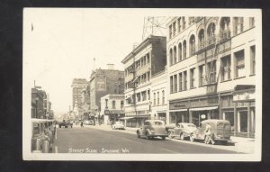 RPPC SEATTLE WASHINGTON DOWNTOWN STREET SCENE 1940's CARS REAL PHOTO POSTCARD