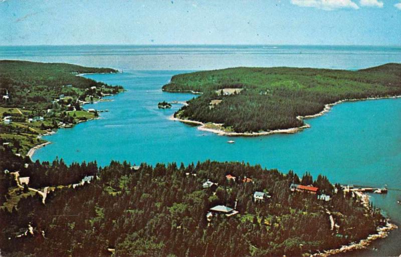 Isle Au Haut Thoroughfare Maine Aerial View Vintage Postcard JA4741441