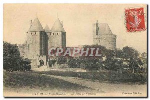 Old postcard Cite Carcassonne Porte de Narbonne