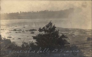 Niagara Falls New York NY Horseshoe Falls Real Photo c1910 Vintage Postcard
