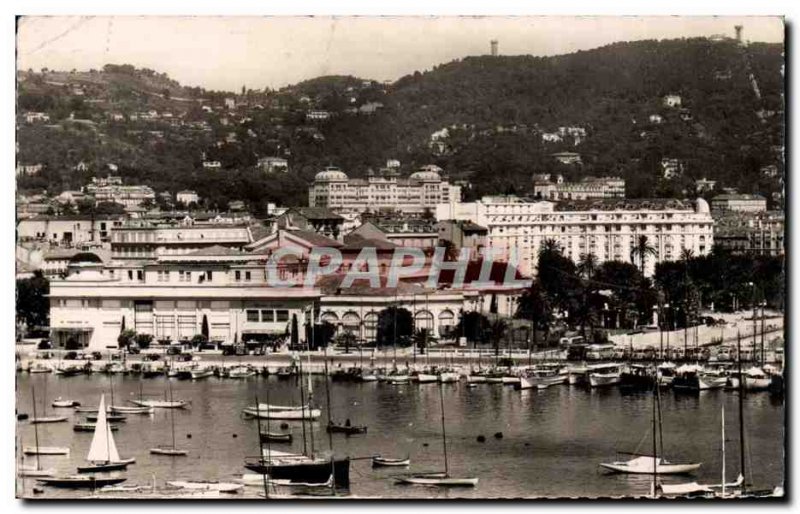 Cannes Old Postcard A port area casino