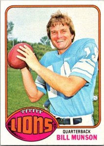 1976 Topps Football Card Bill Munson Detroit Lions sk4626