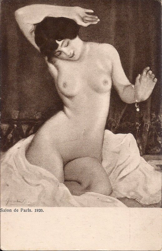 French Sexy Woman, 1920, Nude, Salon de Paris, Beautiful Girl, France