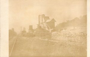 RPPC, Real Photo,The Quarry, and Railroad, 1908, Quincy, IL, Old Post Card