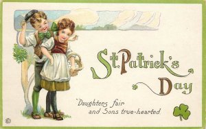 Embossed St. Patrick's Day Postcard Stecher Series 39 F Daughters Fair Sons True