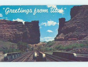 Pre-1980 TRAIN TRACKS AT CASTLE GATE Price Utah UT AD3454