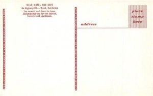 HI-LO MOTEL & CAFE Highway 99 Roadside WEED, CA c1950s Chrome Vintage Postcard