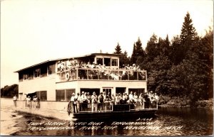 RP Postcard Twin Screw River Boat Tahquamenon Trip Newberry Michigan~134602