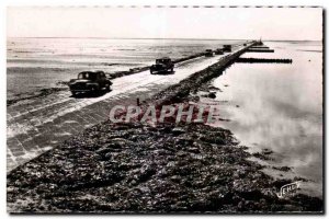 Old Postcard The Ile De Noirmoutier Passage of Goa has road passable Maree Ba...