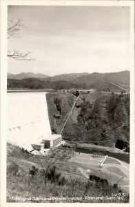 RPPC North Carolina Fontana Dam and Powerhouse Cline Photo Postcard U18