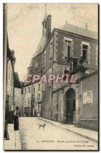 Old Postcard Avallon Main Entree Du College