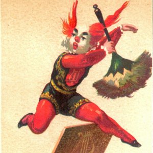 RARE c1880s Le Chef D'Orchestre Music Conductor Trade Card Joker Creepy Weird C3