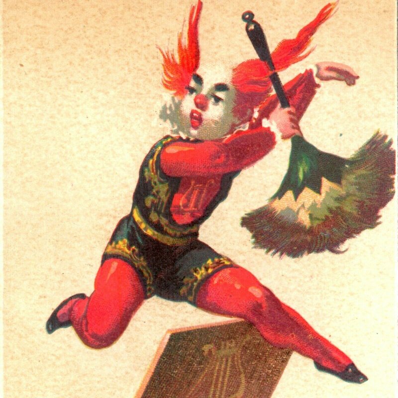 RARE c1880s Le Chef D'Orchestre Music Conductor Trade Card Joker Creepy Weird C3