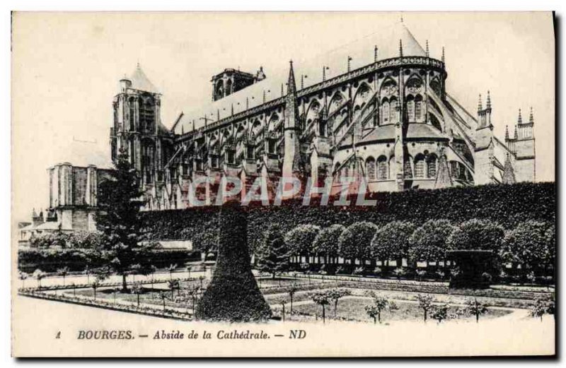 Old Postcard Bourges Apse of the Cathedral