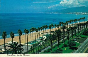 USA Coastline Santa Monica California Vintage Postcard BS.09
