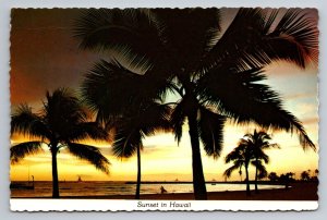 Sunset In Hawaii Vintage Posted 1981 Anahola Hawaii