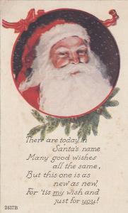 Santa Claus Greetings - Many good Wishes - pm 1920 - DB