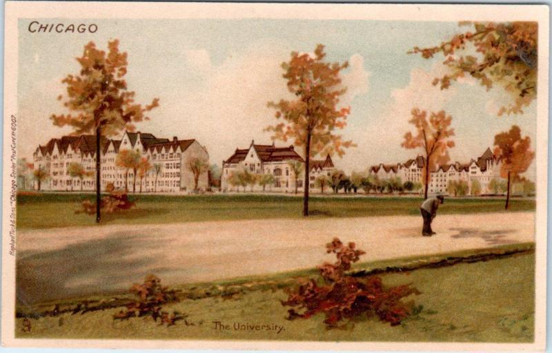 CHICAGO, IL  Tuck Chromolitho THE UNIVERSITY Private Mailing Card 1900s Postcard