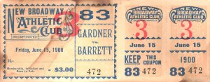 Gardner VS Barrett June-15-1900 ORIGINAL FULL TICKET