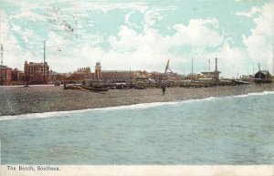 Navigation & sailing related old postcard Southsea beach boats