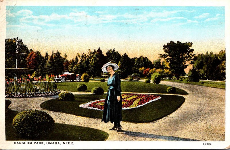 Nebraska Omaha Beautioful Lady In Hanscom Park 1927 Curteich