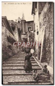 Old Postcard Hyeres The Rest Female Children Folklore Street