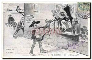 Old Postcard The Satirical Political serenade of & # 39Hidalgo Alfonso XIII L...