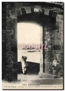 Postcard Old St Malo La Porte des Champs Vauvert and Fort Be Little Fisherman