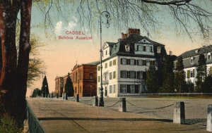 Vintage Postcard Cassel Schone Aussicht Roadway Buildings Pines Apartment