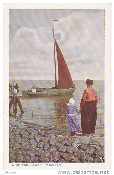 Sailboat, Uitzeilende Visscher, Volendam (North Holland), Netherlands, 1910-1...