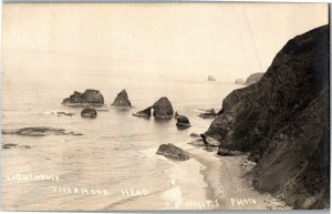 RPPC Light House Lighthouse Tillamook Head Shoreline OR Vintage Postcard K32