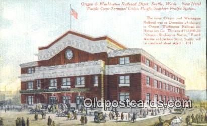 Oregon & Washington Railroad Depot, Seattle, WA, Washington, USA Depot Writin...