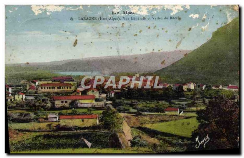 Postcard Old Laragne Vue Generale And Vallee Du Buech