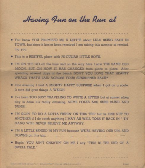 postcard folder: 20 Teich Gags