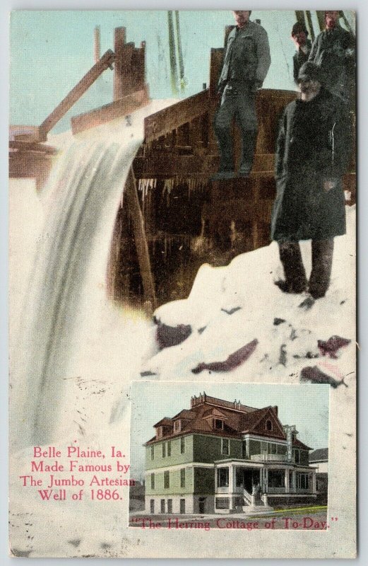 Belle Plaine~Jumbo Artesian Well~Herring Cottage~Prettiest Hotel in Iowa~1915 
