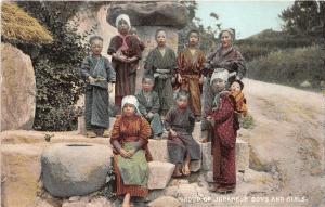 br104203 group of japanese boys and girls japan folklore type